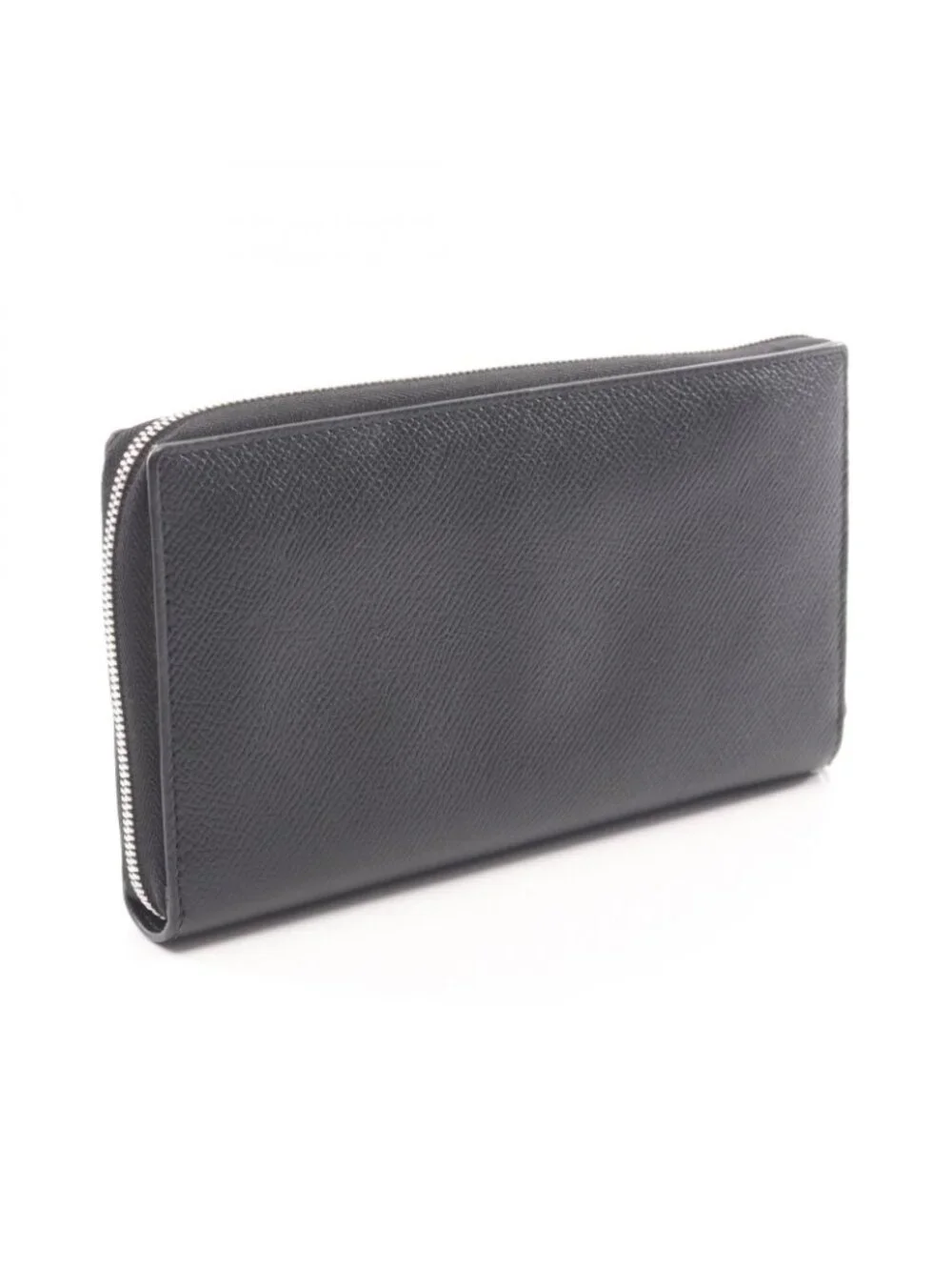 Balenciaga Round Length Wallet Black Leather